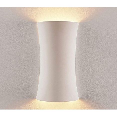 Applique Lampada da Parete Moderno Gesso Bianco GU10 Cilindro Doppia Luce 5023 (1/5)