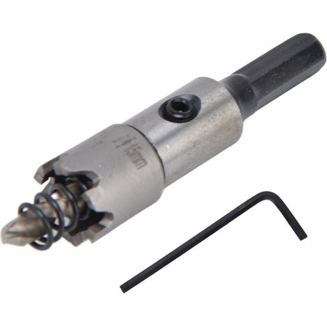 Jeu de scies cloches en carbure pour acier inoxydable et aluminium, tige triangulaire antidérapante, 15 mm, 6 dents