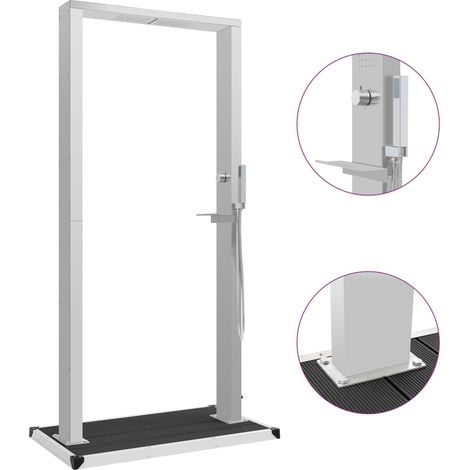 Douche d'extérieur avec receveur WPC Acier inoxydable
