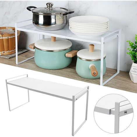 Etagère de cuisine, support de vaisselle pratique pour plus d'espace de rangement dans la cuisine et l'armoire de cuisine. (1/5)