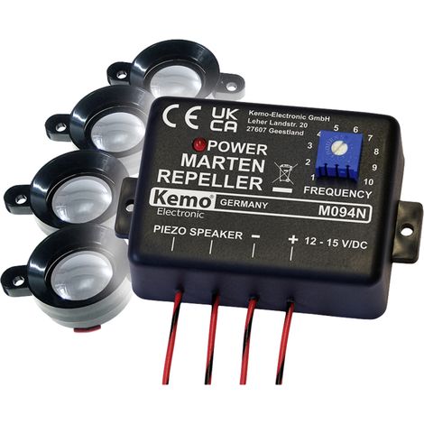 Kemo M094 Ultraschall-Marderabwehr mit Optikschutz, abgesetzte Lautsprecher 1 St. (1/4)