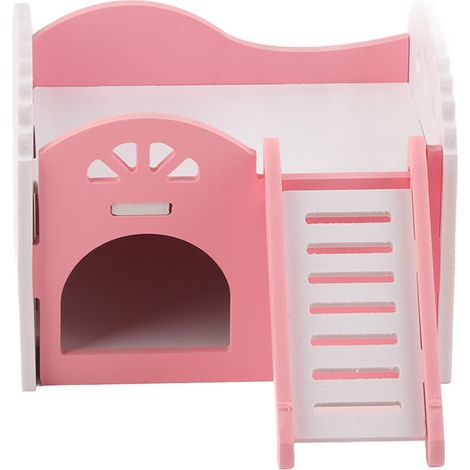 Spielhaus und gemütliches Nest für Hamster, rosa Schloss mit Auslaufbereich (1/5)