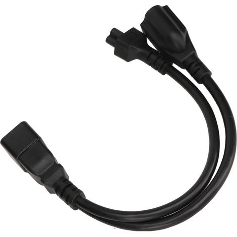 Câble d'alimentation IEC320 C20 vers IEC320 C5 5 15R, adaptateur répartiteur en Y standard robuste, prise américaine, 125-250 V, 30 cm (1 pi). (1/4)