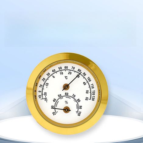 Mini-Thermometer und Hygrometer mit integriertem mechanischem Sensor und 5 cm großem Zifferblatt, hochpräzise Anzeige der Fahrzeug- und Raumtemperatur. (1/5)