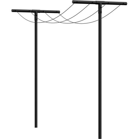 Plus Trockengestell inkl. Leine und Beschläge Ø42 mm B 80 cm - L 450cm Schwarz