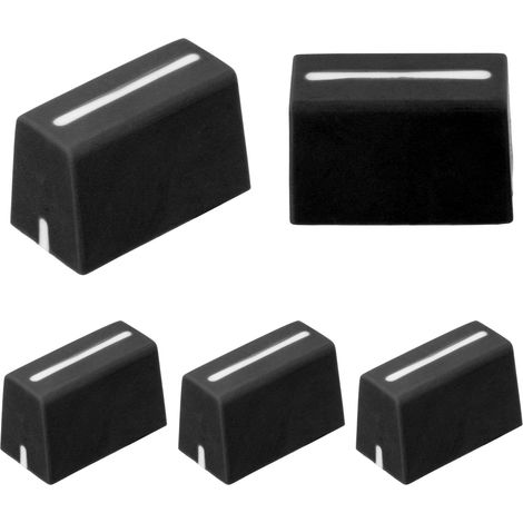 Universal Fader Knobs, Black Fader Caps for Mixer Potentiometer Slider Replacement Rubber for DJ Controller Mixer Console, 5 Pieces (1/5)