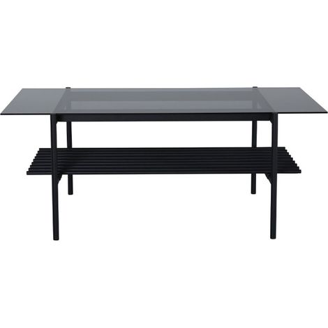 Table Basse en Verre "Von Staf" 120cm Noir (1/5)