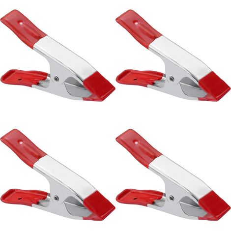 Pinces à ressort en métal robustes, pinces multi-usages pour camping, bâches, travaux manuels, 14 cm, lot de 4 (1/5)