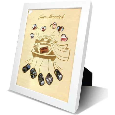 DMHSGIFT Regalo di nozze, denaro in cornice - Colore legno (1/3)