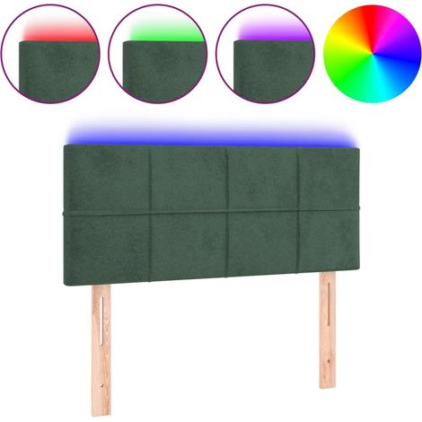 Tête de lit,Panneau décoratif à LED Vert foncé 100x5x78/88 cm Velours CFW1522171 (1/5)