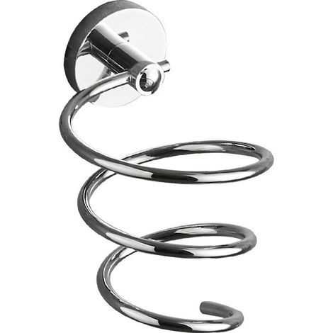 (Edelstahlfarbe) Wandhalterung für Haartrockner, Haartrocknerhalter aus Edelstahl, verchromter Kabelhalter für das Badezimmer (1/4)