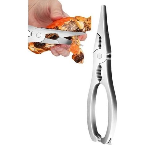 Stainless Steel Crab Crackers Tools, Crab Shell Tongs, Non-Slip Handle Lobster Crackers, Versatile Seafood Leg Cracker, Nut Cracker (1/4)