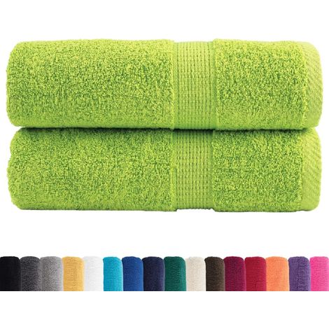 Serviettes de toilette Premium SOLUND 2 pièces Vert pomme 30 x 30 cm 600 g/m²