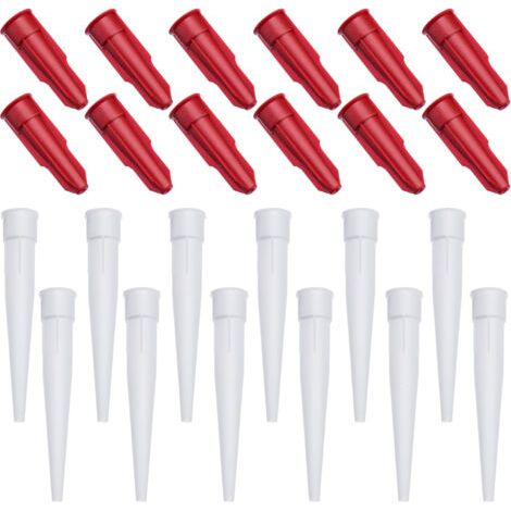 12 pièces Buses de rechange en plastique, buses de calfeutrage, capuchons de buses de pistolet à mastic refermables Couvercles de buses de pistolet à calfeutrer (1/5)