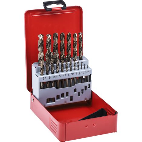 Coffret de forets RS PRO HSS-E Cobalt 1mm à 10mm, 19 pièces ( Prix pour 1 Jeu )