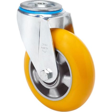 rueda giratora agujero m12 20zv125-auab aluminio-poliur.naranja bolas balona
