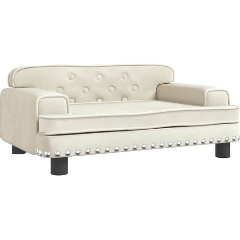Lit pour chien panier canapé confortable 70 x 45 x 30 cm velours crème