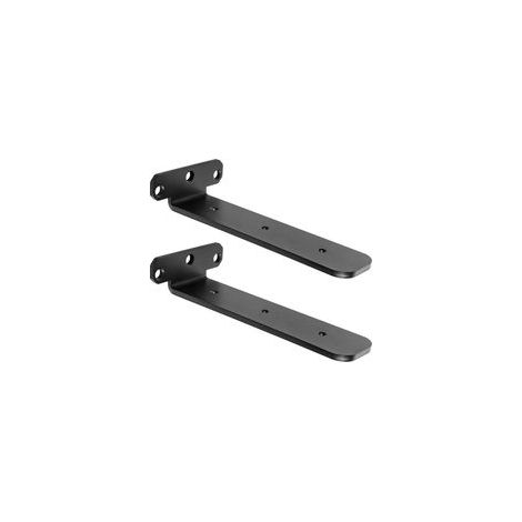 Équerres Murales Métal Charge Lourde Support Étagère Forme L 200mm, Fixation Flottante Noir, Lot de 2 Pièces avec Vis