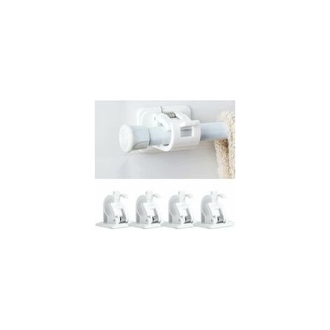 Set mit 4 selbstklebenden Haken für Gardinenstangen, kein Bohren erforderlich, zum Aufkleben, für Handtuchhalter - Crea (1/5)