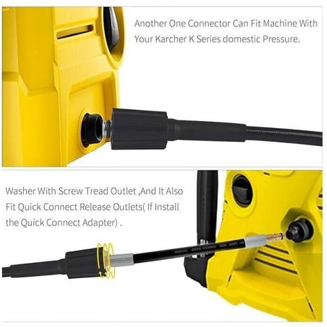 Tuyaux de remplacement pour nettoyeurs haute pression - Pistolets à eau haute pression - Tuyaux haute pression - Accessoires pour nettoyeurs haute pression - Filetage M22 - Raccord rapide - Connecteu (1/3)