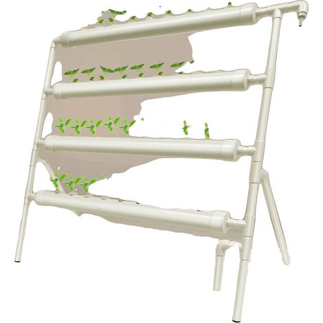 Kit de cultivo hidropónico, capacidad para 36 plantas, material PVC-U, dimensiones 95x45x100 cm, caudal máximo 44 gal/h, altura máxima de la bomba 5,91 pies (1/5)