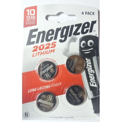 Energizer Lot de 4 piles CR2025 Piles Lithium 3 V