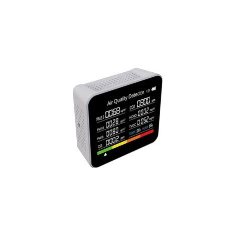 Détecteur de CO2, Testeur de qualité de L'air 9 en 1, Détecteur de Dioxyde de Carbone Portable à Piles HCHO TVOC Temp Humi, Moniteur de qualité de L'air