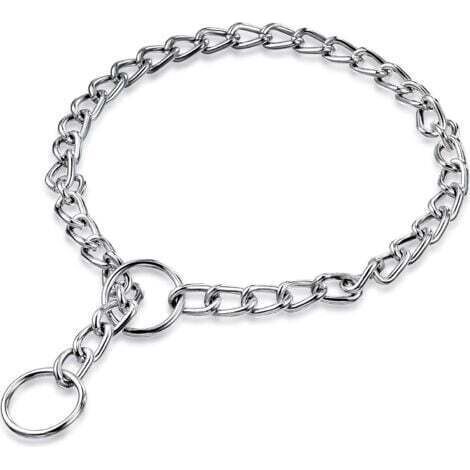 Metal Dog Collar Dog Chain Collar Steel Dog Choker Collar Anti-Slip Choker Walking Pet Training 3mm x 55cm (1/4)