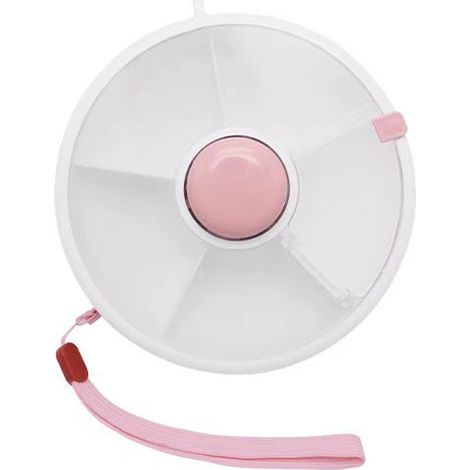 Boîte à goûter rotative - Boîte à goûter - Boîte à lunch ronde rotative - Boîte à goûter compartimentée - ABS - Rose (1/5)
