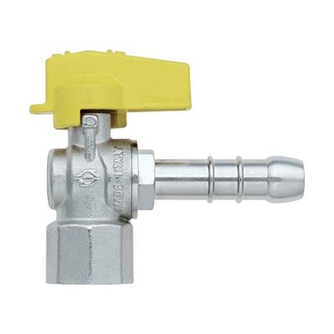 VALVOLA SFERA GAS A SQUADRA 585 BUGATTI  OTTONE NICHELATO MM 13X1/2F
