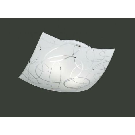 Spirelli Plafón Cuadrado 2xE27 Cristal Círculos Decorativos 40x40 cm Trio Lighting