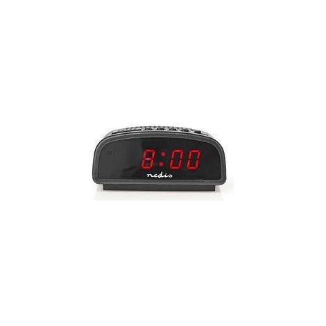 Nedis CLDK008BK Reloj despertador digital negro con LED rojo