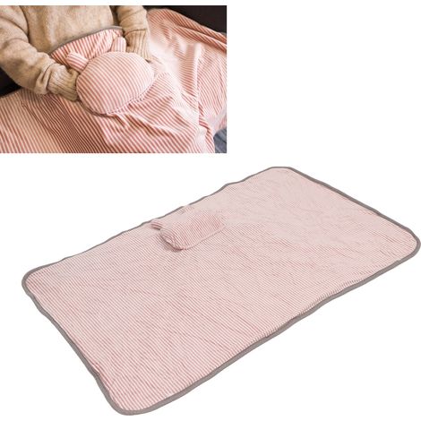 Couverture chauffante mignonne pour animaux, chauffe-mains USB pour bureau, chauffe-genoux, châle chauffant lavable, couverture chauffante, lapin rose. (1/5)