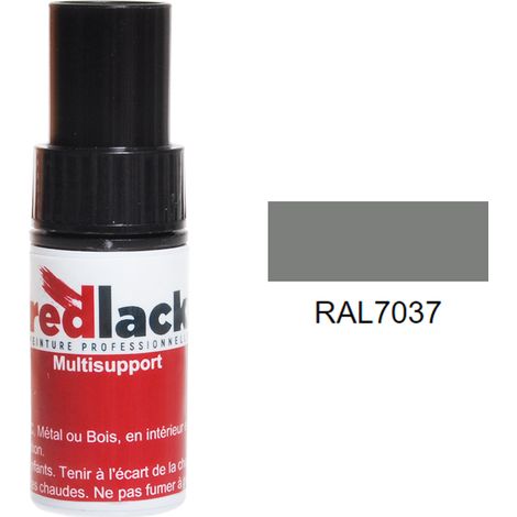 Flacone per ritocchi con pennello 9ml – RAL 7037 – Grigio polvere – opaco – multisupporto – Redlack