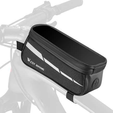 1L Reflektierende Fahrradtasche für Rahmen und Vorderrohr, Touchscreen-Smartphone-Tasche, Fahrrad