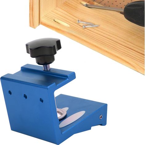 Guide de perçage pour trous de poche, outil de perçage en alliage d'aluminium pour le travail du bois et les travaux ménagers, rouge/bleu. (1/5)