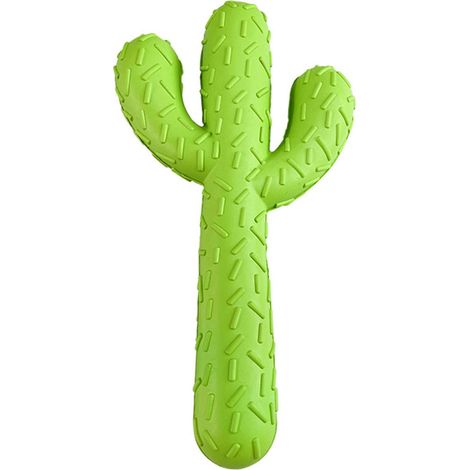 Kaktusförmiges Hundekauspielzeug aus Gummi, für Welpen im Zahnungsalter, Zahnreinigungsstab, grasgrün. (1/4)