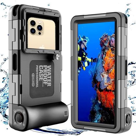 Professionelle Taucher Handyhülle, wasserdichte Smartphone Schutzhülle, Unterwasser Schutzhülle, kompatibel mit den meisten Mobiltelefonen schwar (1/5)