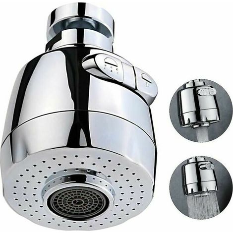 Mousseur et brise-jet pour robinet 360 Degrés Aérateur De Robinet Pivotant Tête De Robinet De Cuisine 2 Modes Réglable Douche Tête Filtre Pulvérisateur Pour Cuisine Salle De Bain (Court) (1/5)