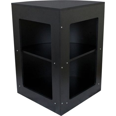 Comptoir de Vente Unité de Coin en MDF Mélamine Noir CM60 Meuble de Rangement Modulaire Incurvé 2 Étagères Internes Arrière Ouvert 60 x 90 x 60 cm Affichage de Marchandise Vêtements Bijoux Commerce (1/5)