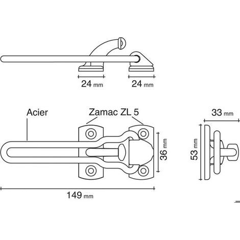 Socona Classic retenedor de seguridad dorado 150mm acero
