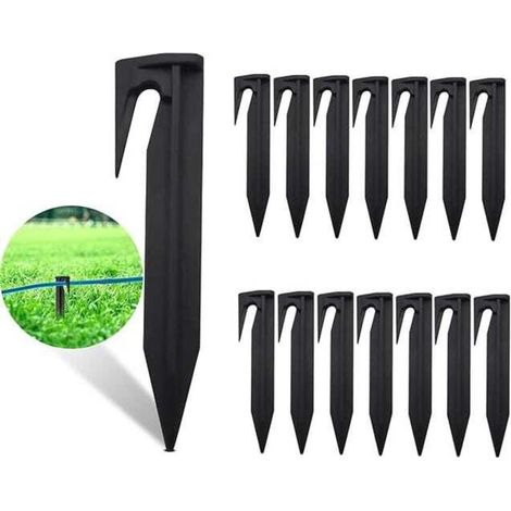 Lot de 200 piquets de fixation au sol pour tondeuses robotisées, supports de câbles pour fil de délimitation (1/5)