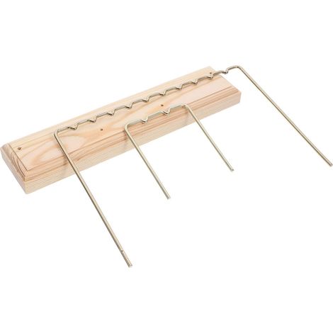 Wooden Tabletop Earring Display Stand with Double Metal Row (1/5)