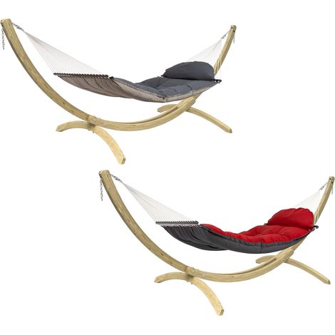 Amazonas Hängematte Fat Hammock XXL Set  + Olymp-Gestell aus FSC-zertifiziertem Holz