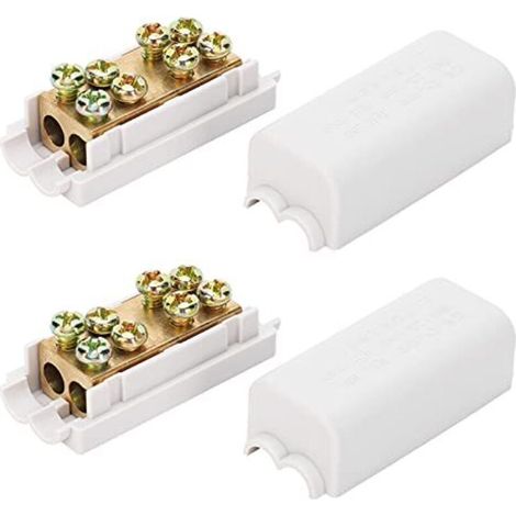 2-Piece High Power Main Distribution Block Junction Box, 1 Input 2 Output T-Shaped Wiring Junction Block with Quick Splice Terminals, ZK-1310 1000V 80A Connection Cable with I-Shell (1/5)