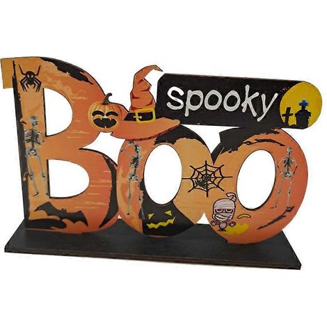 Pendentif en bois d'Halloween, citrouille d'Halloween, crâne, araignée, chauve-souris, décoration pour une fête d'Halloween
