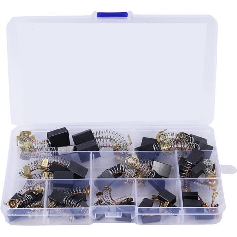 40 pezzi di 10 diverse dimensioni di spazzole di carbone di ricambio per utensili elettrici
