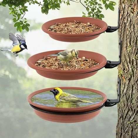 3 PCS Abreuvoir à Oiseaux Suspendu,Baignoire Oiseaux Exterieur à Suspendre,Mangeoire Oiseaux,Bains pour Oiseaux Sauvage