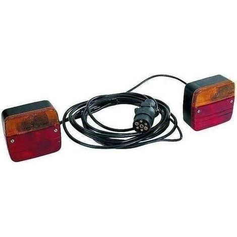 Imline – Kit d'éclairage remorque 4m – Feux 4 fonctions – Longueur câble 4m – Compatible prise 7 broches – Installation rapide
