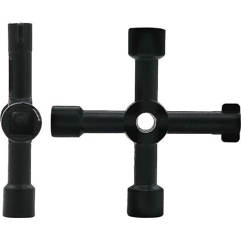 Clé en croix pour armoire de commande électrique d'ascenseur avec tête à billes - Noire (1/4)